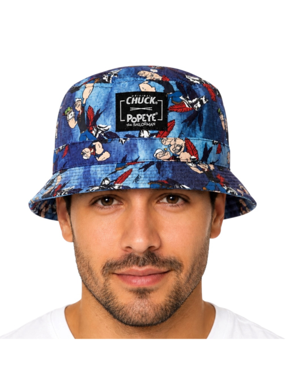 Original Chuck Popeye the Sailorman Blue Allover Print Bucket Hat